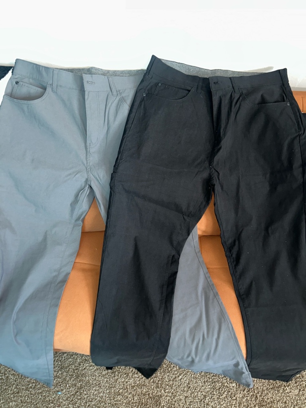 Men's Members Mark Cotton Blend Pants - Black and Light Gray NEW 34x32